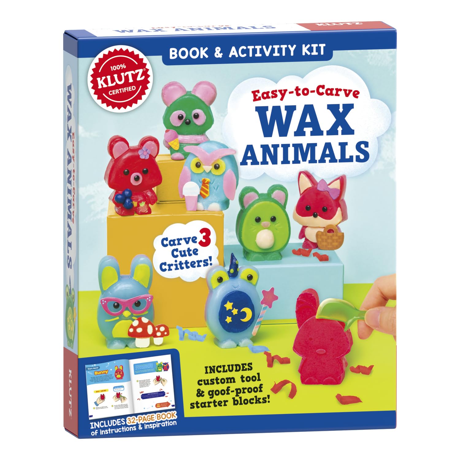 KLUTZ Easy-to-Carve Wax Animals Craft Kit