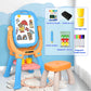 Breibowski Double-Sided 360Rotating Kids Easel and Toddler Art Easel, Equipped with A Little Bench and Painting Accessories, Chi