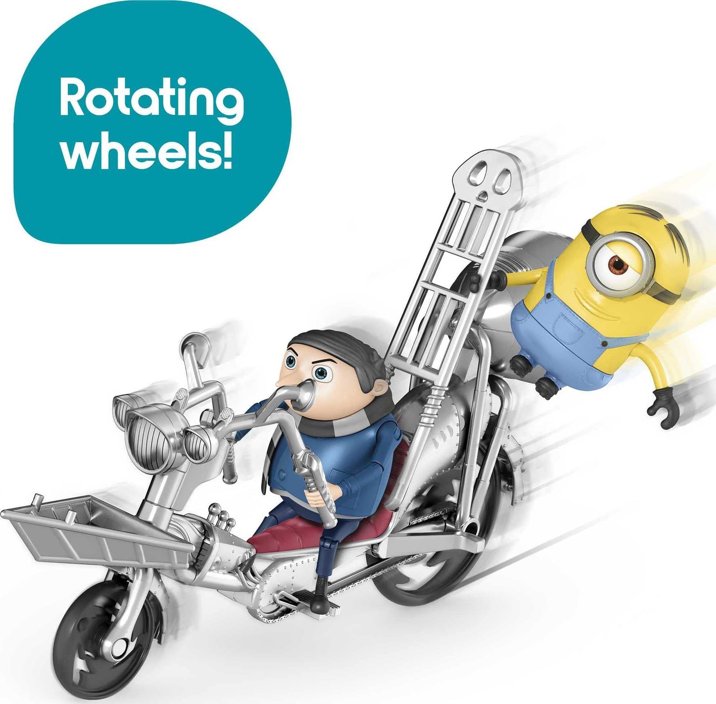 Minions: The Rise Of Gru Movie Moments Pedal Power Gru Approx 4-In/10-Cm Action Figure Interactive Toy With Articulation & Movie Scene Accessories, Great Gift For 4 Years & Older Minion Fans