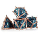 Surpass Dnd Dice 7-Piece Set Metal Dice Set Dragon Eye Dice For Dungeons And Dragons Polyhedra Role Playing Game Set(Blue)
