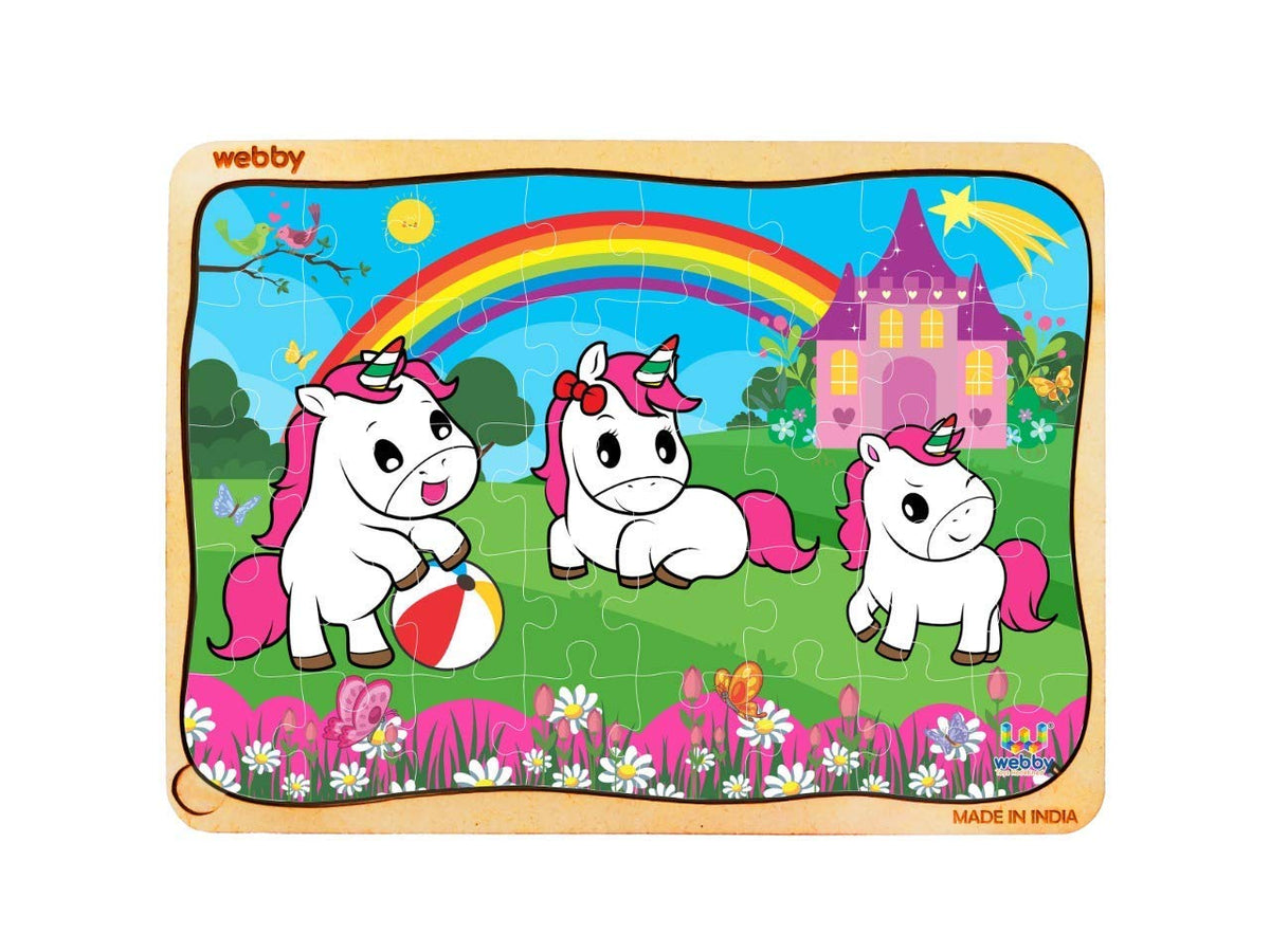 Lattice Unicorn Wooden Jigsaw Puzzle, 40pcs