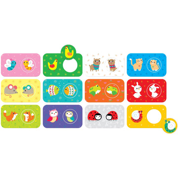 Banana Panda Match The Buddies Toddler Puzzles - Beginner Puzzles Set & Matching Activity With 12 Large 2-Piece Puzzles For Early Learning And Motor Skills Development, For Kids Ages 15 Months & Up