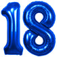 40 Inch Number 18 Balloon Blue Jumbo Giant Big Large Number 18 Foil Mylar Blue Balloons 81Th Birthday Party Anniversary Decorati