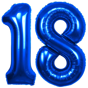 40 Inch Number 18 Balloon Blue Jumbo Giant Big Large Number 18 Foil Mylar Blue Balloons 81Th Birthday Party Anniversary Decorati