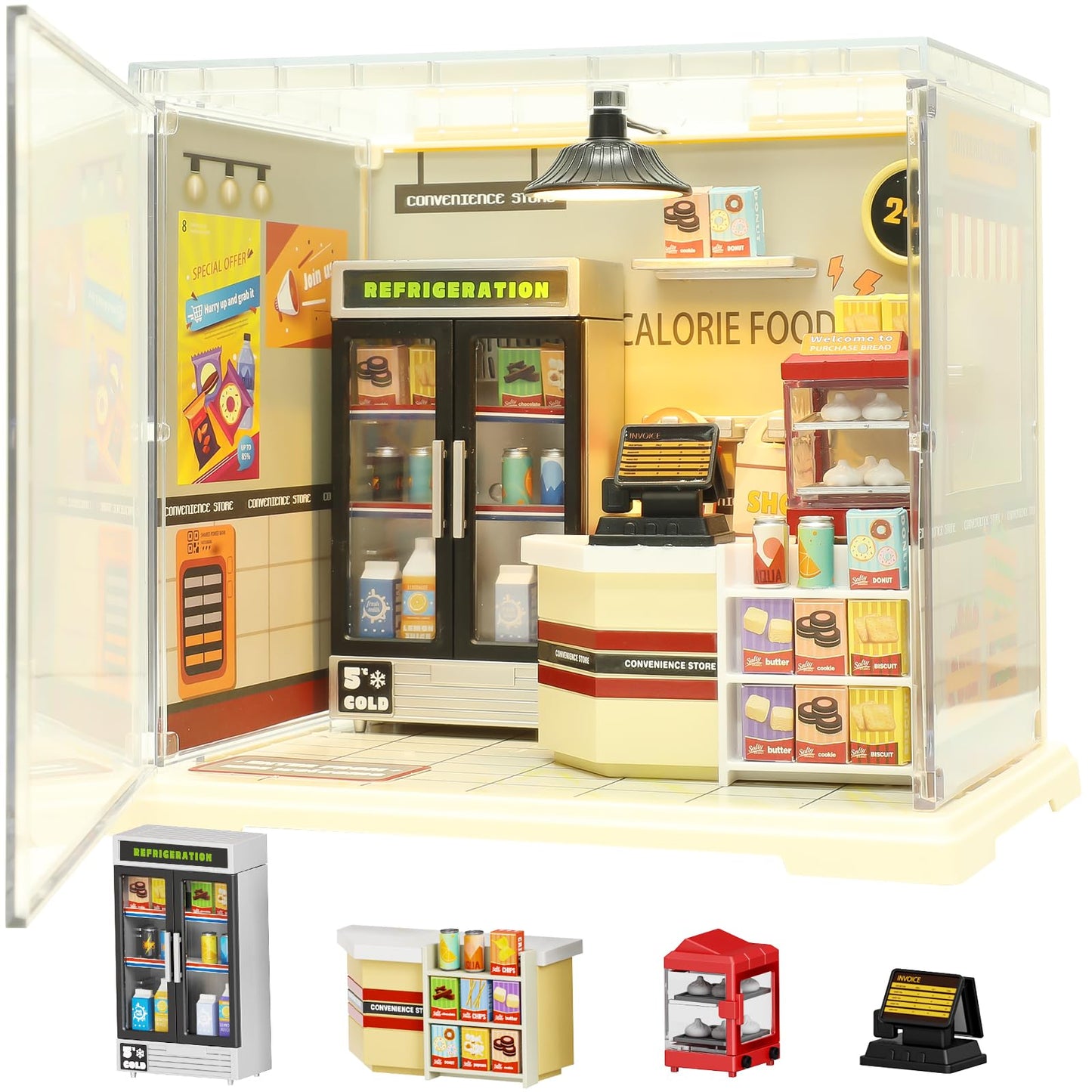 DIY Miniature House Kit  Dollhouse Kit  Miniature Kit  DIY Mini House Building Kit for mature-themed Teen  Plastic Tiny House Making Kit  Best Craft Hobbies Gift  Convenience Store