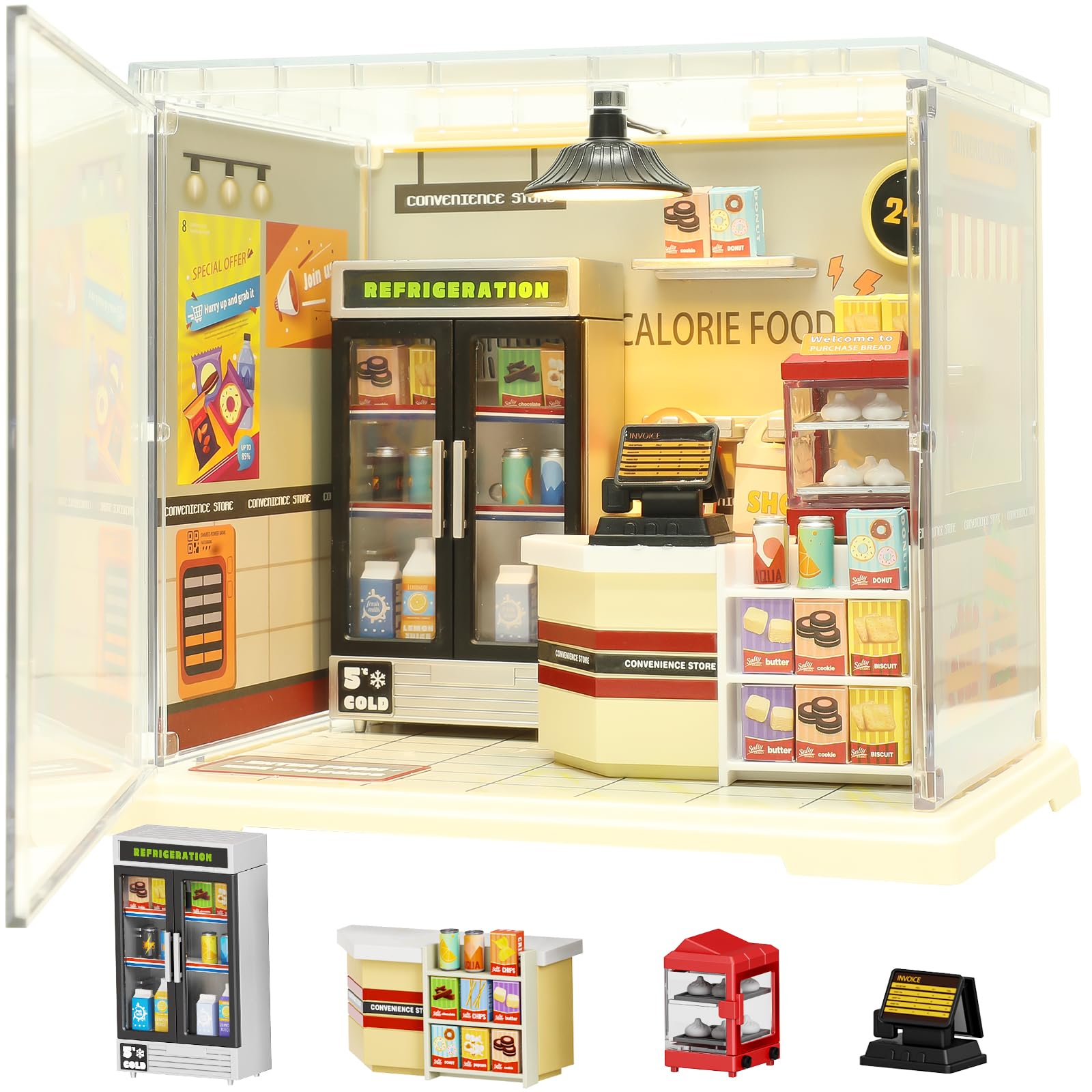 DIY Miniature House Kit  Dollhouse Kit  Miniature Kit  DIY Mini House Building Kit for mature-themed Teen  Plastic Tiny House Making Kit  Best Craft Hobbies Gift  Convenience Store