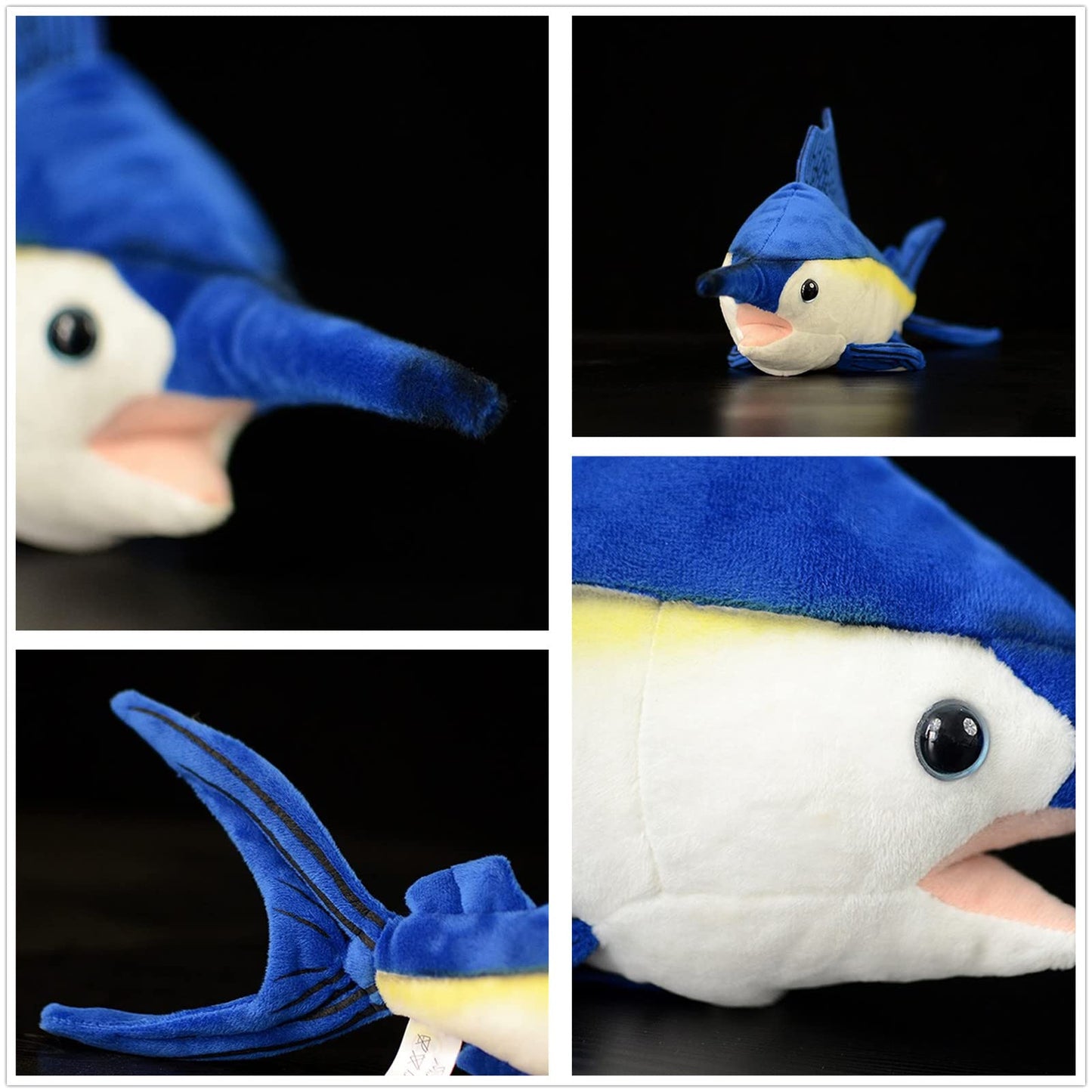 Tiny Heart Simulation Swordfish Plush-Sailfish Stuffed Animals-Marlin Deep Sea Plushie-Lifelike Gift Toy Fish Doll For Kids 18 Inches Long