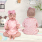 Aori Reborn Baby Dolls Clothes 20 inch Floral Printed Outfit Set for 17-20 Inch Reborn Doll Newborn Girl