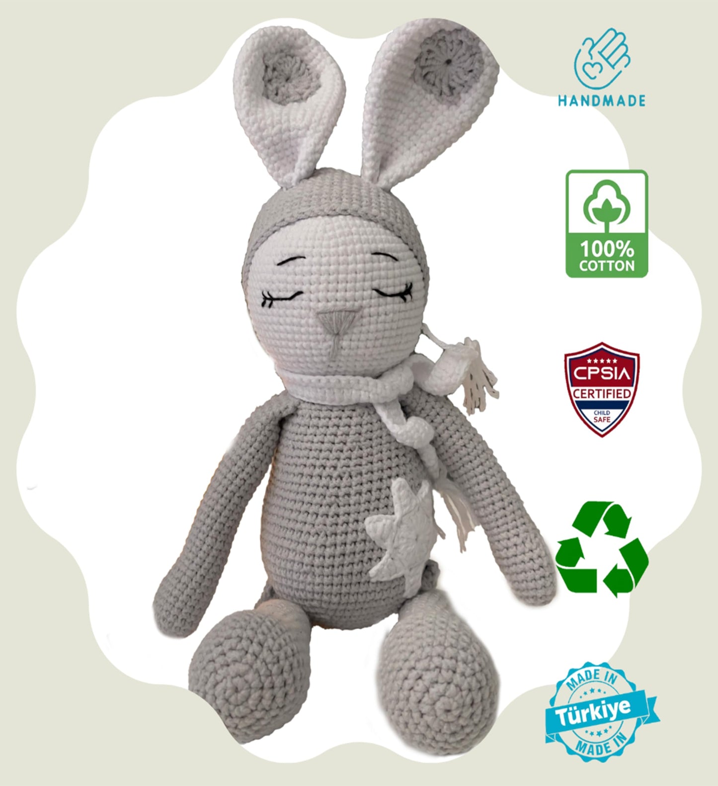 Tiny Things Exquisite Handmade Cotton Thread Rabbit Toy: Non-Toxic, Child-Safe Craftsmanship for Enduring Delight and Lasting Jo
