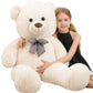 MorisMos Bow Tie Giant Teddy Bear 4 Feet, 47inch Stuffed Animal Big Teddy Bear Plush, Classic Girlfriend Boyfriend Gift, White