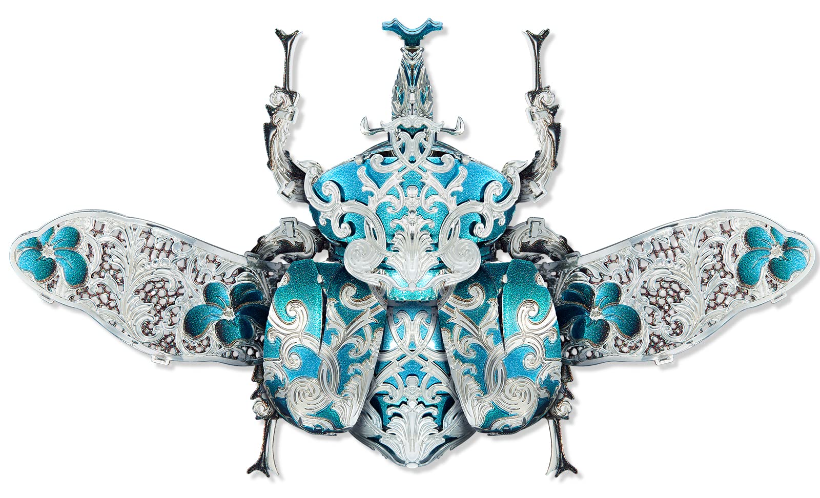 Piececool 3D Metal Puzzles For Adults, Rhinoceros Beetle 3D Model Building Kits Insect Themed Brooch Assembling Diy Crafts Creative Birthday Gifts,22Pcs