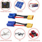 Laisomeke 4Pcs Xt60 To Ec5 Male Female Adapter, Xt60 To Male Female Ec5 Connector Adapter With 50Mm 14Awg Wires For Rc Lipo Batt