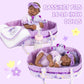 Aori 8 Pcs Reborn Baby Dolls Clothes With Bassinet For 16-18 Inch Baby Doll, Purple Carrier Bed And Baby Doll Clothes Accessorie
