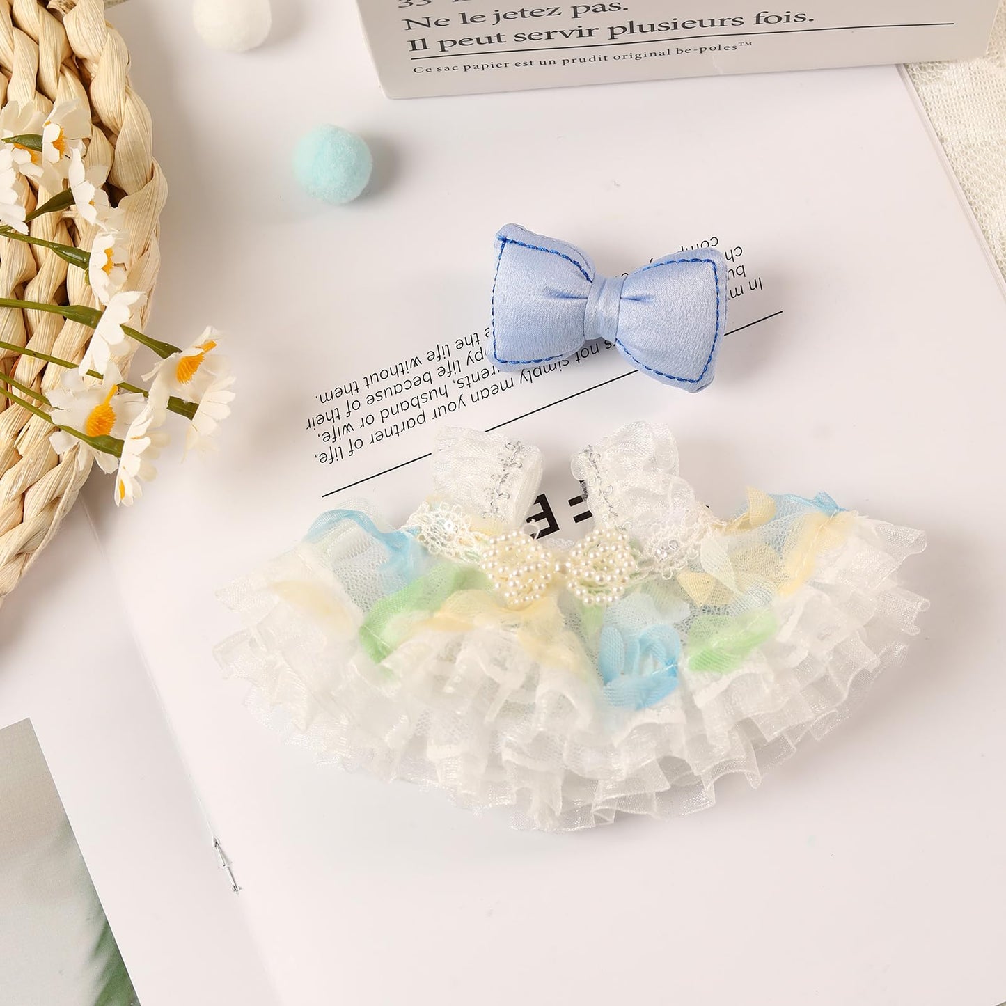 Clothes for 15-17cm Doll  Skirt Set for Dolls  1 Piece Skirt Outfit enhanced Fashion Cute Dress for 15-17cm Dolls Accessories (NO Doll) (Blue with Lace Trim)