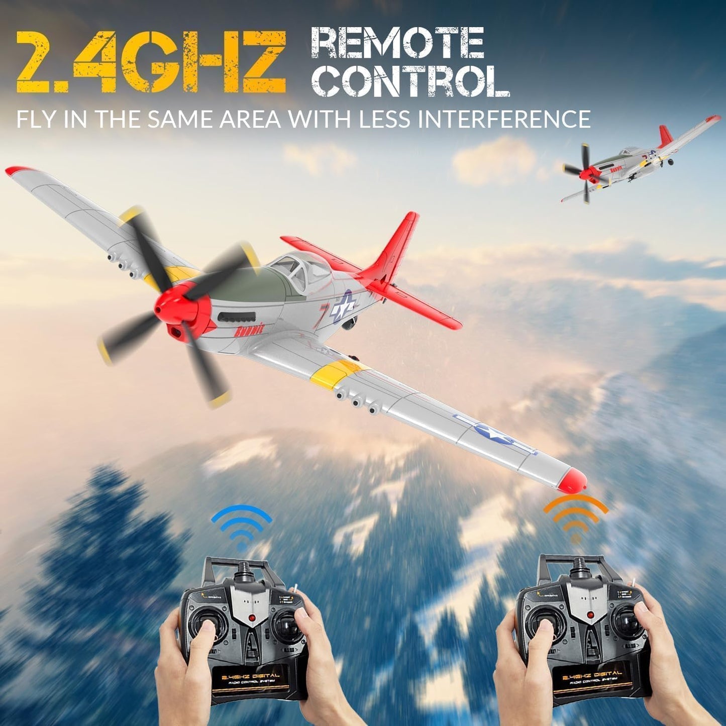 Volantexrc Rc Plane, 4 Channel Remote Control Airplane Fighter Rtf With 6-Axis Gyro, 3 Modes & Aerobatics Easy To Fly, 2.4Ghz Ra