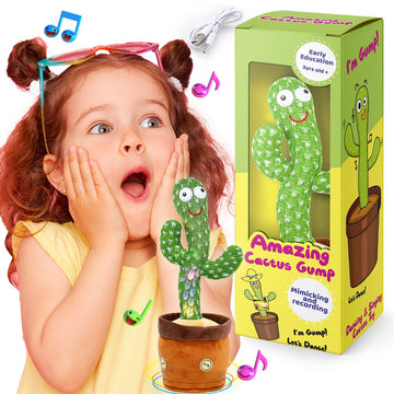 Mimoji Dancing Cactus, Talking Cactus Toy For Baby Cactus Toy Mimic With 60 Popular Songs (Rechargeable)