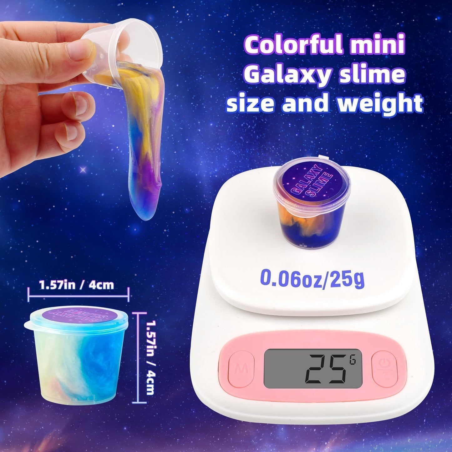 80 Pack Slime Party Favors Kit, Mini Galaxy Bulk Valentine'S Day Slime Stretchy Stress Relief For Kids, Girls And Boys Classroom