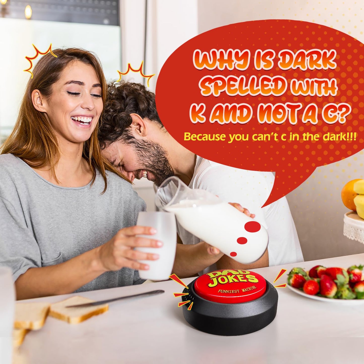 Dad Jokes Generator Button,Contains 300 Funny Dad Jokes,Best Fun Gifts For Dad/Father/Husband/Men,Suitable For Birthday Gifts/Fa