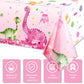 3 Pieces Dinosaur Party Tablecloths Pink Dinosaur Table Covers Plastic Disposable Dinosaur Printed Table Cloths Rectangular Dino