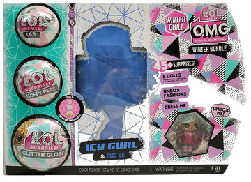 Mga Entertainment Winter Chill L.O.L. O.M.G Surprise Winter Bundle- 1 Icy Girl, 1 Brrr B.B., 1 Lils, 1 Fluffy Pets, 1 Glitter Gl