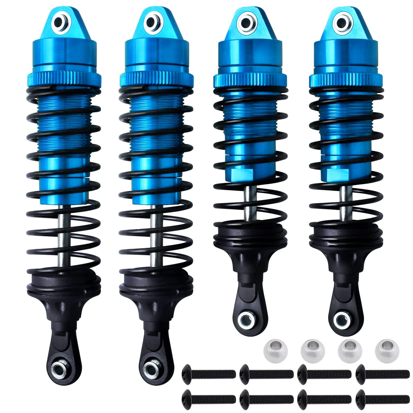AllinRC 4PCS Aluminum Front & Rear RC Shocks for 1/10 Traxxas Slash 4x4 Shocks Rustler 4X4 Shocks Stampede 4X4 Shocks Hoss 4X4 S