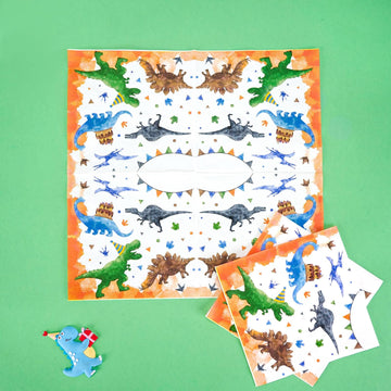 Wernnsai Dinosaur Birthday Decorations - 50 Pack Dinosaur Paper Napkins Dinosaur Theme Party Supplies 3-Ply Disposable Dino Dinner Napkins For Kids Boys Birthday 6.5 X 6.5 Inches