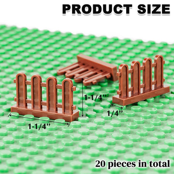 Himirich Fence Building Block Set, 20 Pieces Toy Fence Accessories For Garden Trees/Flowers/Farm Animals, Compatible With Classi