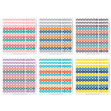 Monolike Retro Candy Alphabet + Number Stickers Set - 12 Design Stickers, 36 Sheets In Total