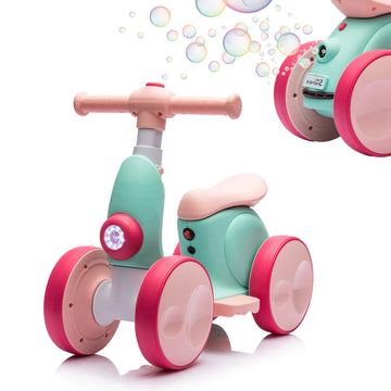 Joyrydz 6V Electric Baby Balance Bike With Bubble Machine,4 In 1 Toddler Balance Bike W/Remote For 1 Year Old Boys Girls Kids Bu