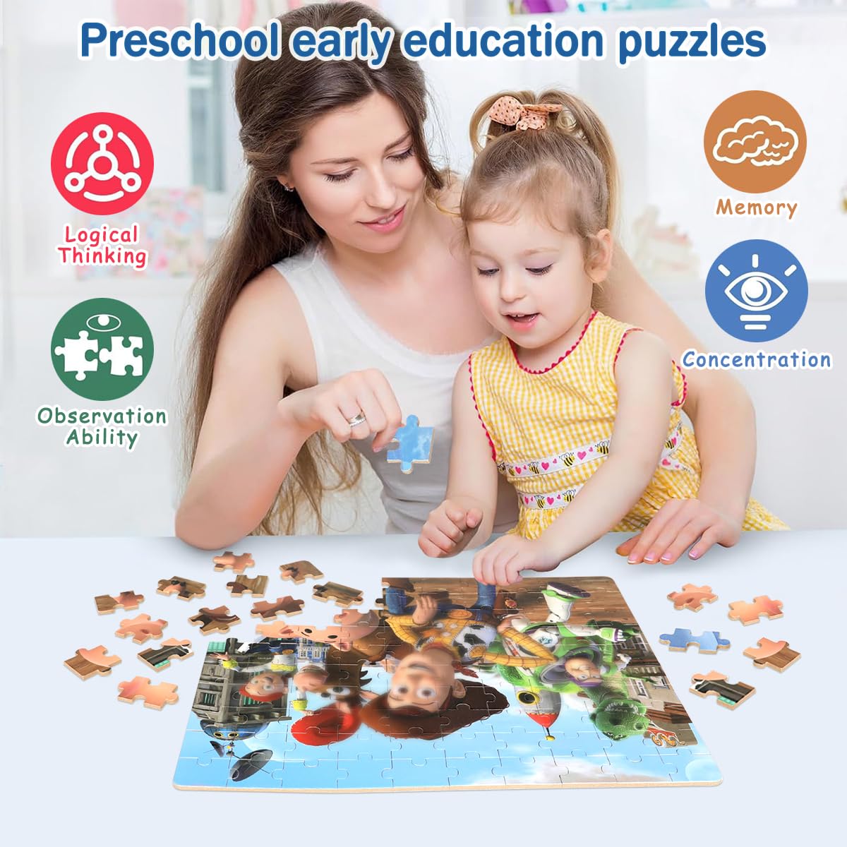 Puzzles For Kids Ages 4-8,Kids Puzzles In A Metal Box, Cute Toys Puzzles,Children Boys Girls Learning Educational Puzzles Packed