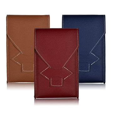Knana 3Pcs Tarot Card Holder Leather Tarot Card Bags Tarot Card Pouches Tarot Accessories For Tarot Cards And Oracle Decks(2-Blue,Red,Brown)