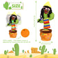 Miaodam Dancing Cactus, Funny Style 270 Degree Rotation Talking Cactus Toy For Big Kids And Adults, Repeats What You Say Colorfu