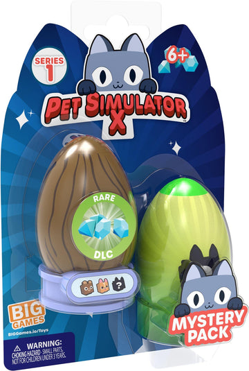 Pet Simulator X - Mystery Pet Minifigures 2-Pack (Two Mystery Eggs & Pet Figures, Series 1) [Includes Dlc]