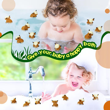 30 Pcs Highland Cow Float Bath Toy Baby Rubber Water Squirting Highland Cow Squeaky Toy Bulk Highland Cow Figurine Statues Decor