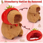 Ozif Cute Capybara Plush Kawaii 10 Inch Capybara Stuffed Aniamls Toys With Turtle Backpack, Bread And Strawbery Toys Gifts For B