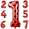 Lunmon 40 Inch Ladybug Large Number 1 Balloon 40 Inch Ladybug Balloon Birthday Decorations Supplies Black Red Polka Dots Ladybir