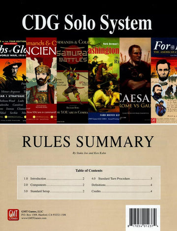 Gmt Games Gmt: Cdg Solo System Kit, 2Nd Edition, Solitaire System For Gmt'S Card Driven Games