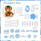 RoundFunny Graduation Candy Leis Making Kit - 82 Pcs Plush Bear, Light Blue & White, Model QIR-RoundFunny-2649
