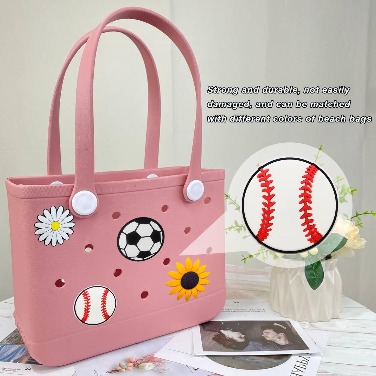 Lckaey Rubber Beach Bag Accessories-PVC Rubber decoration-for EVA Purse Bogg Inserts Y064figure 25