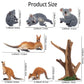 Toymany 7Pcs Australian Wildlife Animal Figurines Includes Koala And Kangaroo Figure Toy, Plastic Forest Animal Figures Toy Set, Cake Toppers Christmas Birthday Gift For Kids Toddlers