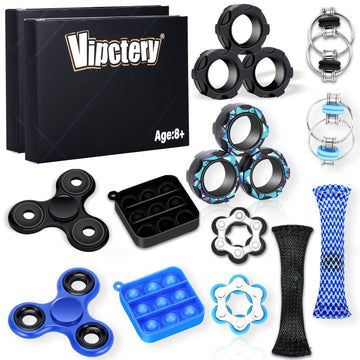 Vipctery 12Pcs Fidget Toys For Kids 8+ Adhd Autism Toys Adults Office Cool Gadgets Desk Toys Fidgets For Classroom Magnetic Ring