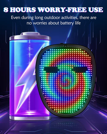 Envyvip Rechargeable LED Mask for Teen Boys & Girls, Gesture Control Halloween Costume Mask Kids Birthday Gifts, 30 Static + 40