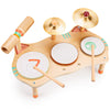 Oathx Kids Drum Set For Toddlers 3+, All-In-One Montessori Musical Instruments - Wooden Music Toys For Baby, Neutral Colors, Sensory Preschool Drum Kit, Birthday Gifts For Boys Girls