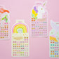 Koutey Stick On Earrings - 3D Unicorn Glitter Stickers, Small, Multicolor, Self-Adhesive Craft Gems