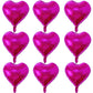 Lovoir 10 Pcs Hot Pink Heart Shape Foil Mylar Balloons 18 Inch Love Balloons For Valentine'S Day Birthday Party Decorations Wedd