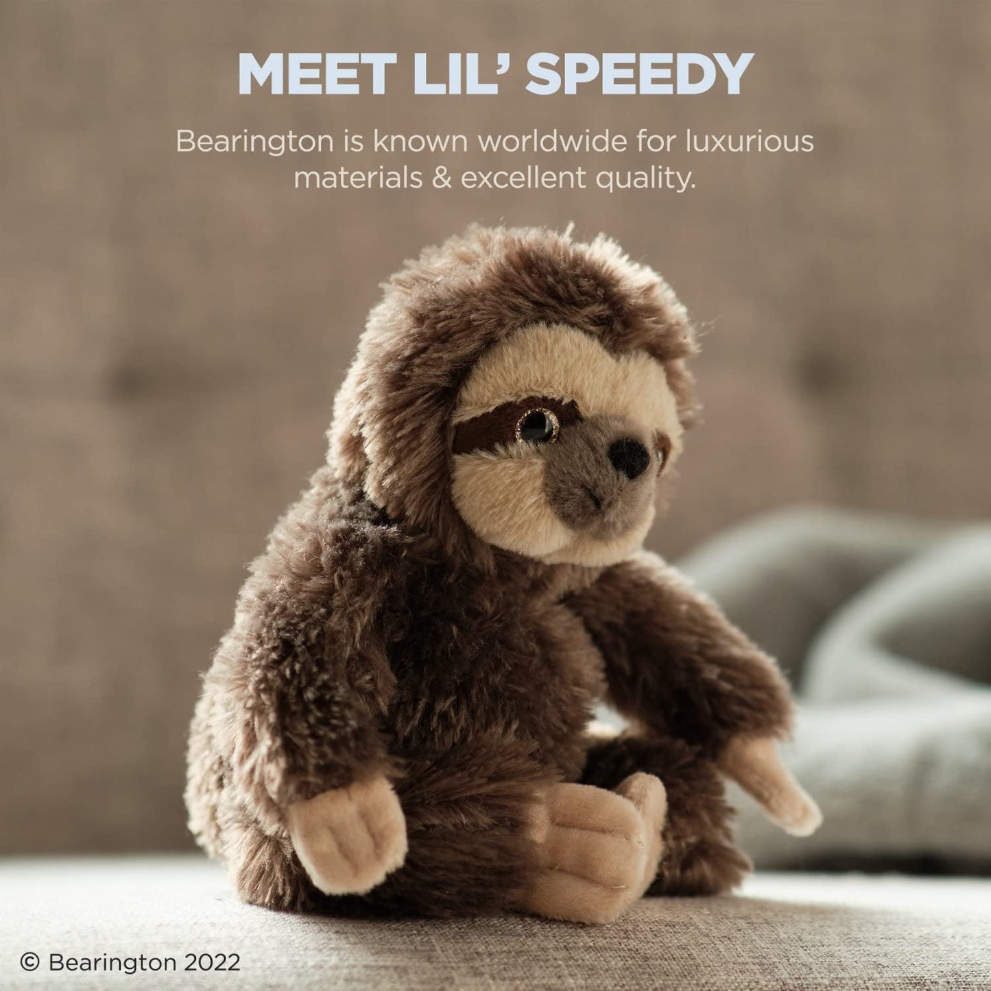 Bearington Lil' Speedy Small Plush Stuffed Animal Three Toed Sloth  6.5 inches