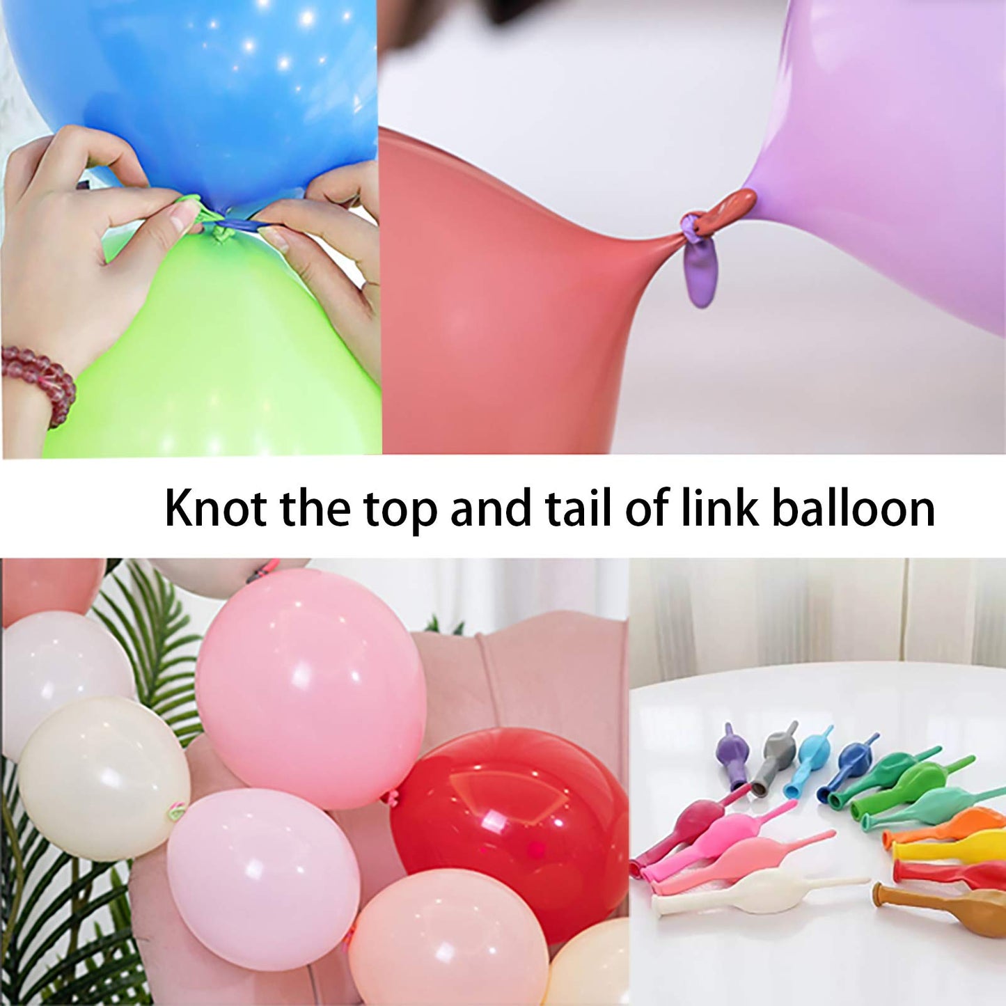 In-Jooyaa 12 Inch Black Link Balloon 60 Pcs Quick Linkable Balloon For Party Decoration
