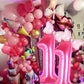 Kwuz 40 Inch Pink Number 11 Balloon - Aluminum, Mini Bow, Perfect for Girls 11th Birthday Party Decorations, Cowgirl Theme