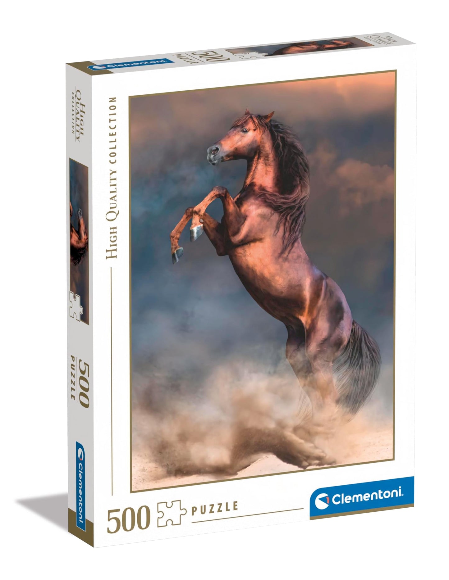 Clementoni Collection-Wild Red Stallion-500 Pieces-Puzzle  Vertical  Fun for mature-themeds  Made in Italy  Multicoloured  35521