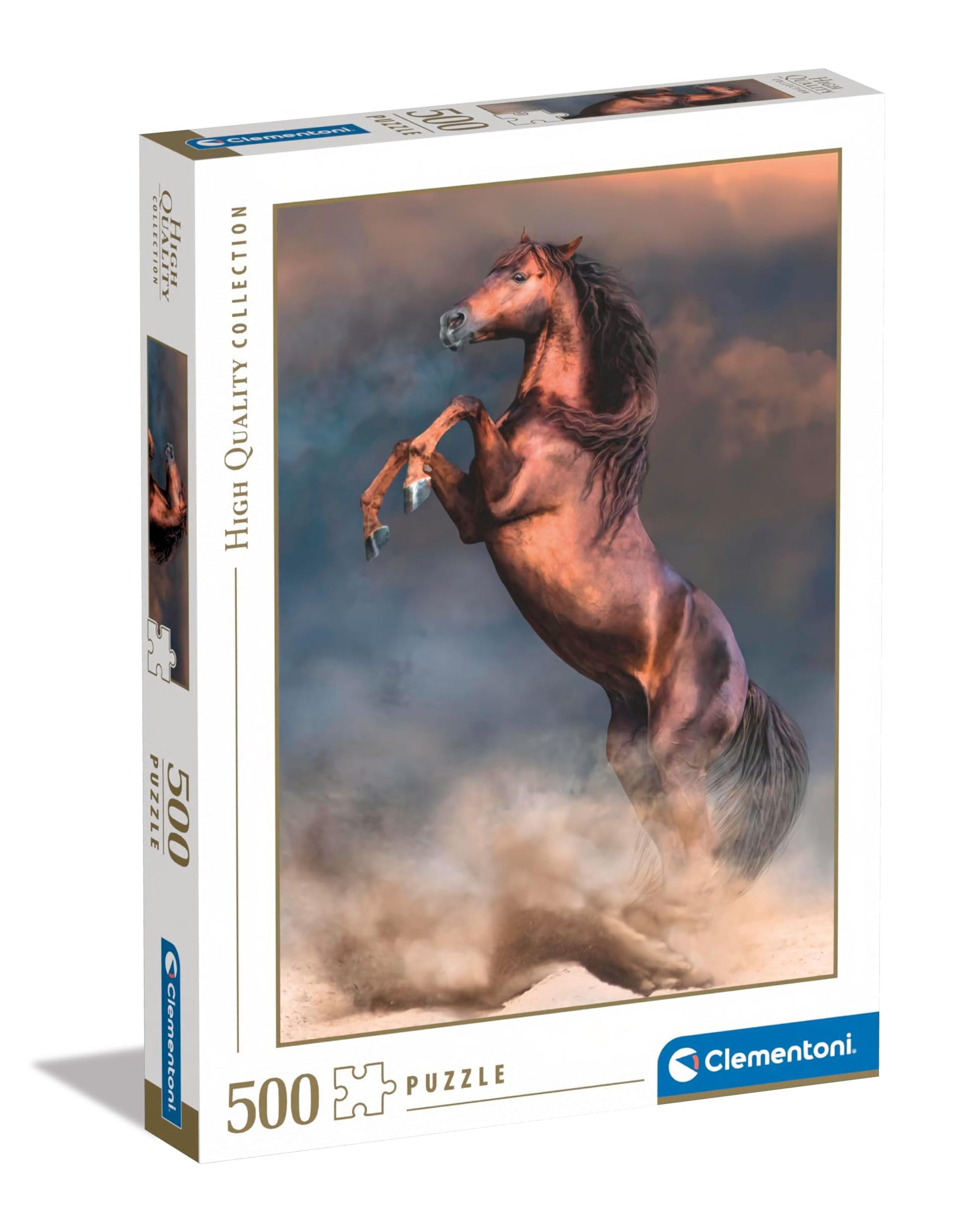 Clementoni Collection-Wild Red Stallion-500 Pieces-Puzzle  Vertical  Fun for mature-themeds  Made in Italy  Multicoloured  35521